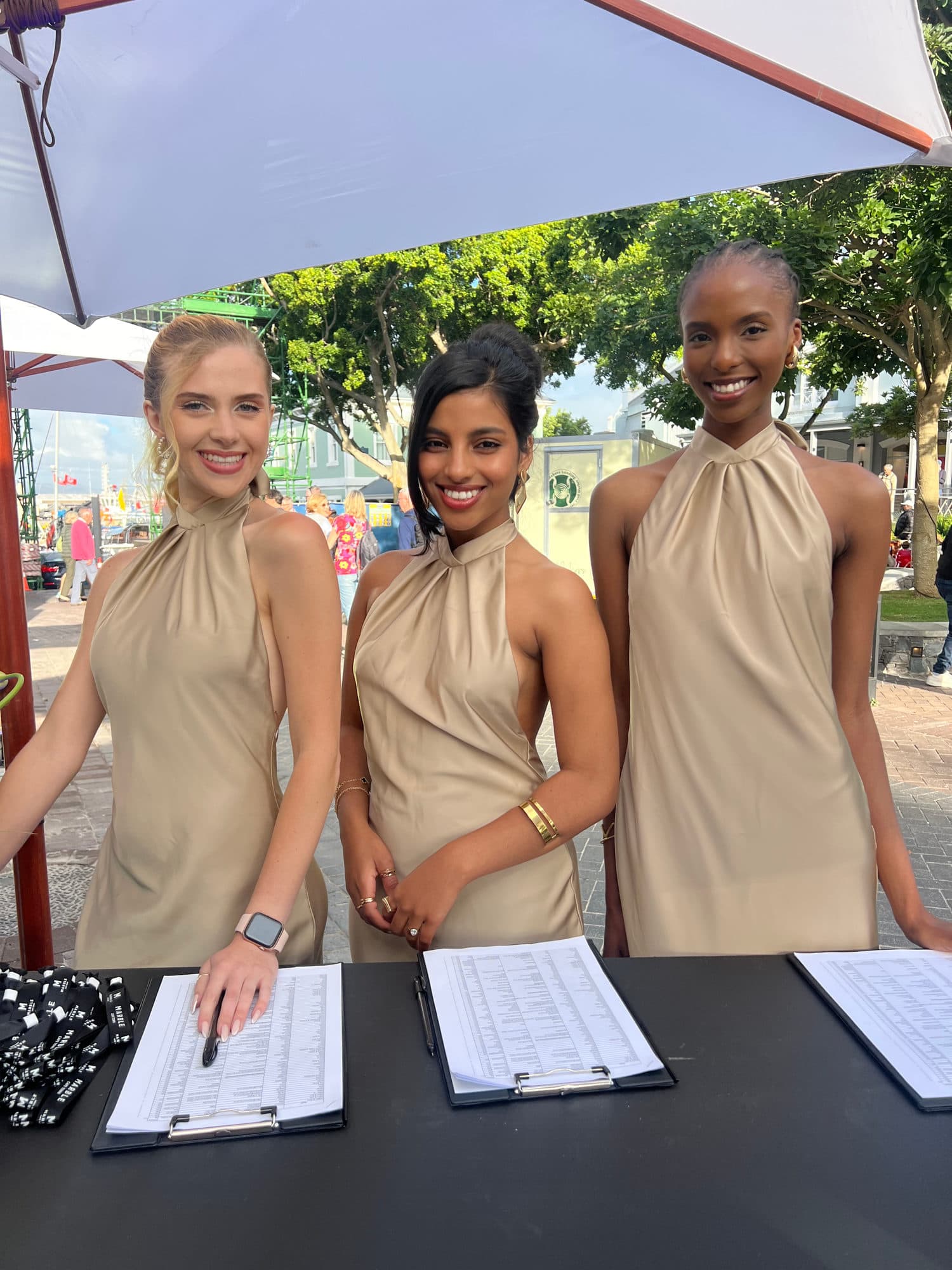 Hostess team at Marble restaurant outdoor event