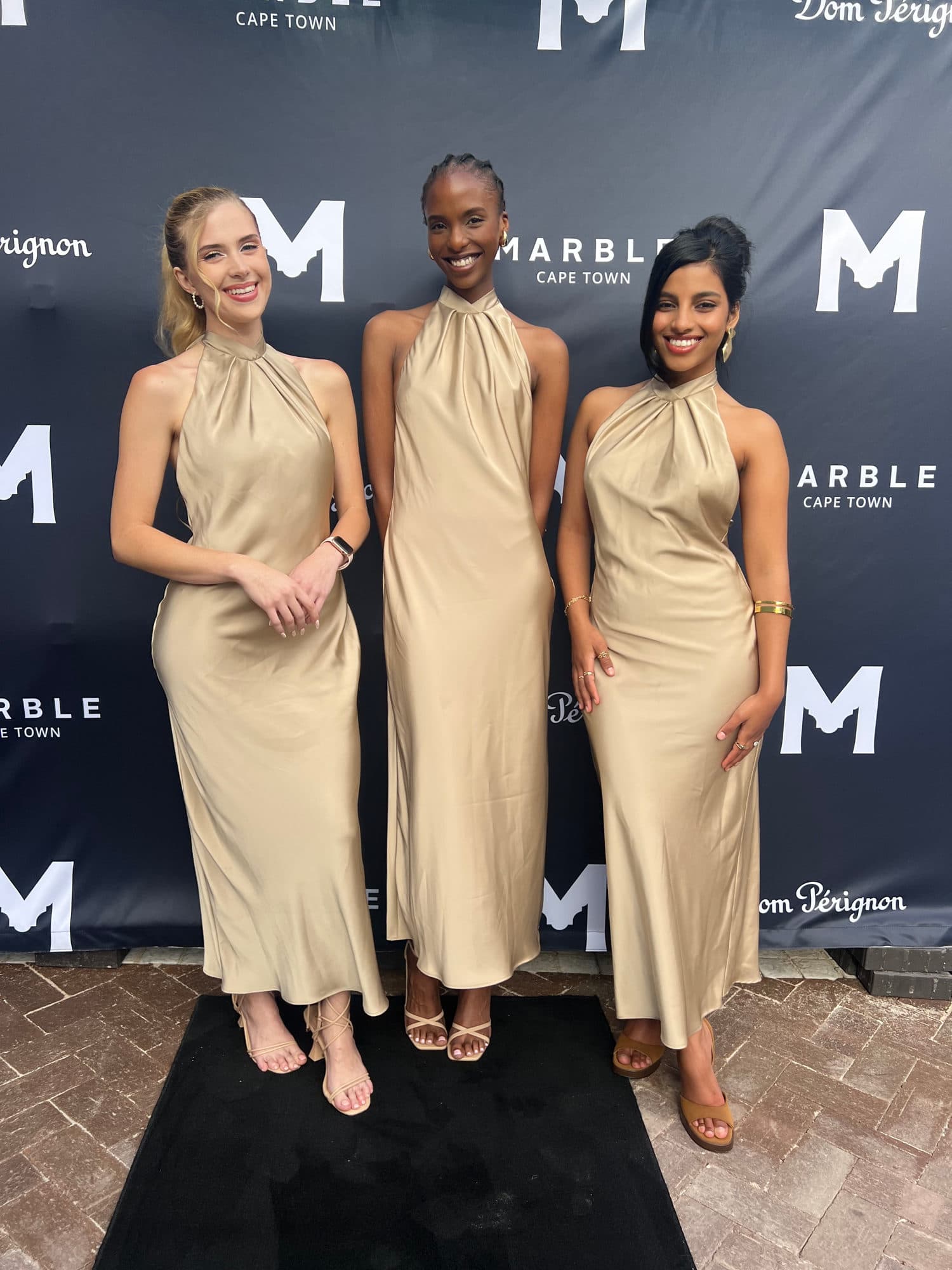 Marble event hostess at a private dining table