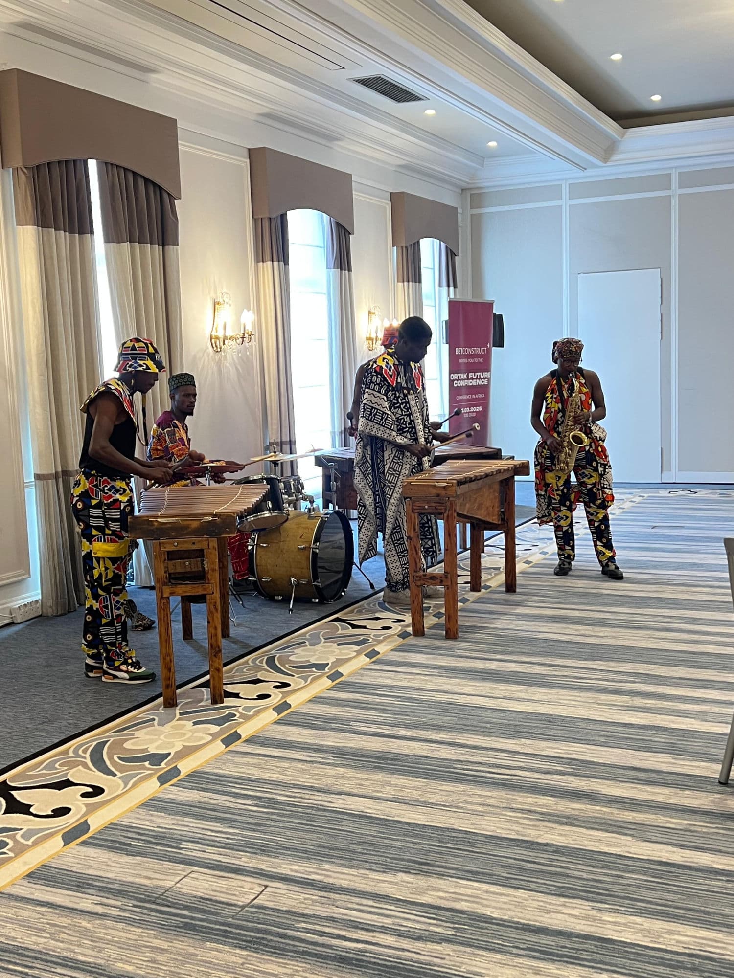 Marimba band performing at a corporate event